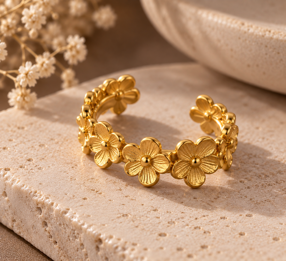 JARSÉA Floral Adjustable Ring
