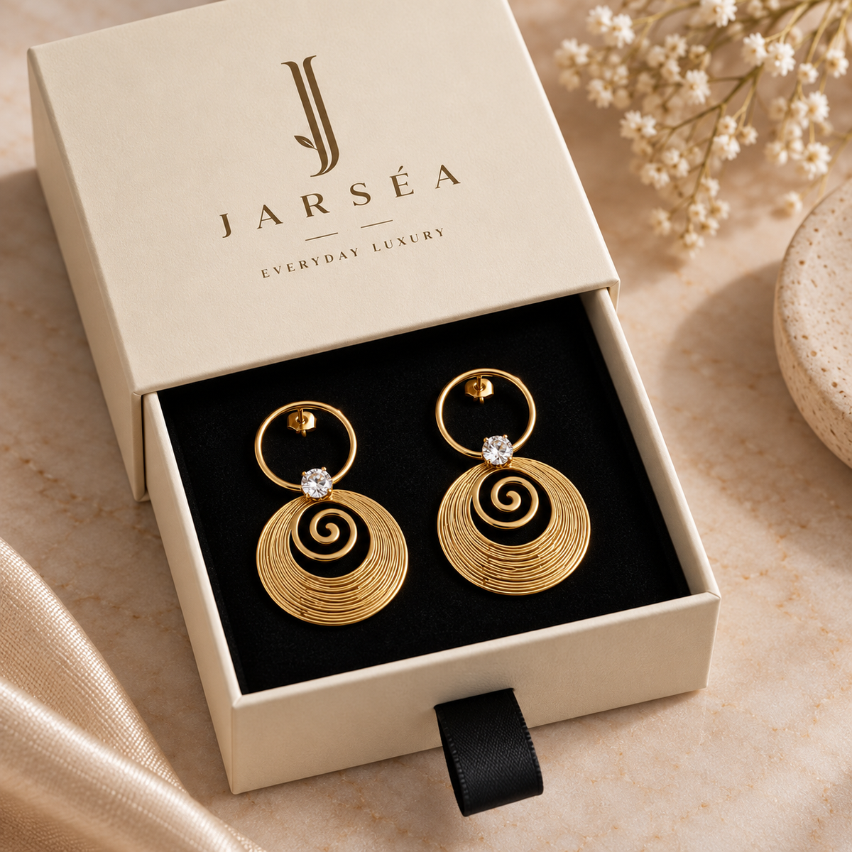JARSÉA Spiral Statement Drop Earrings