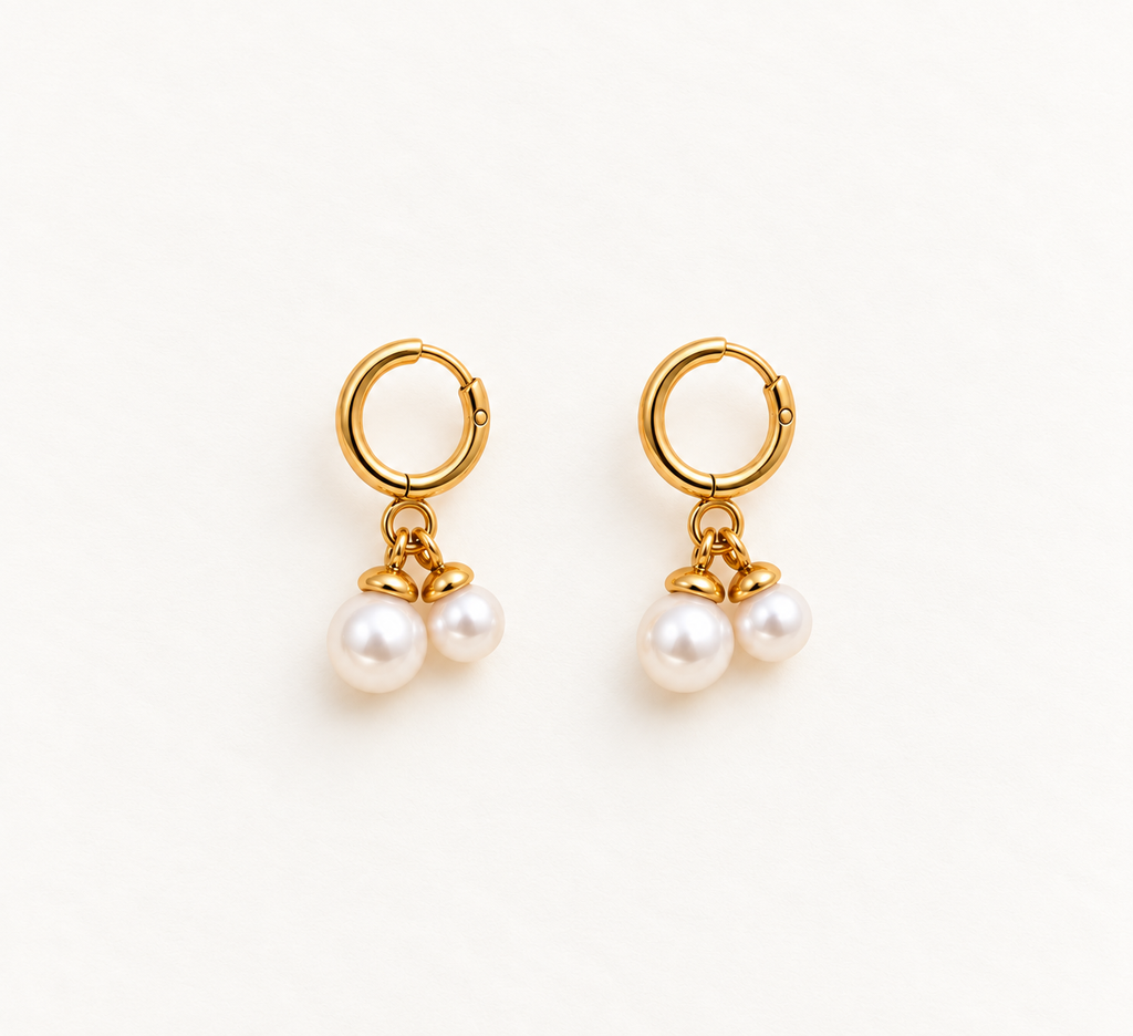 JARSÉA Pearl Double-Drop Hoop Earrings
