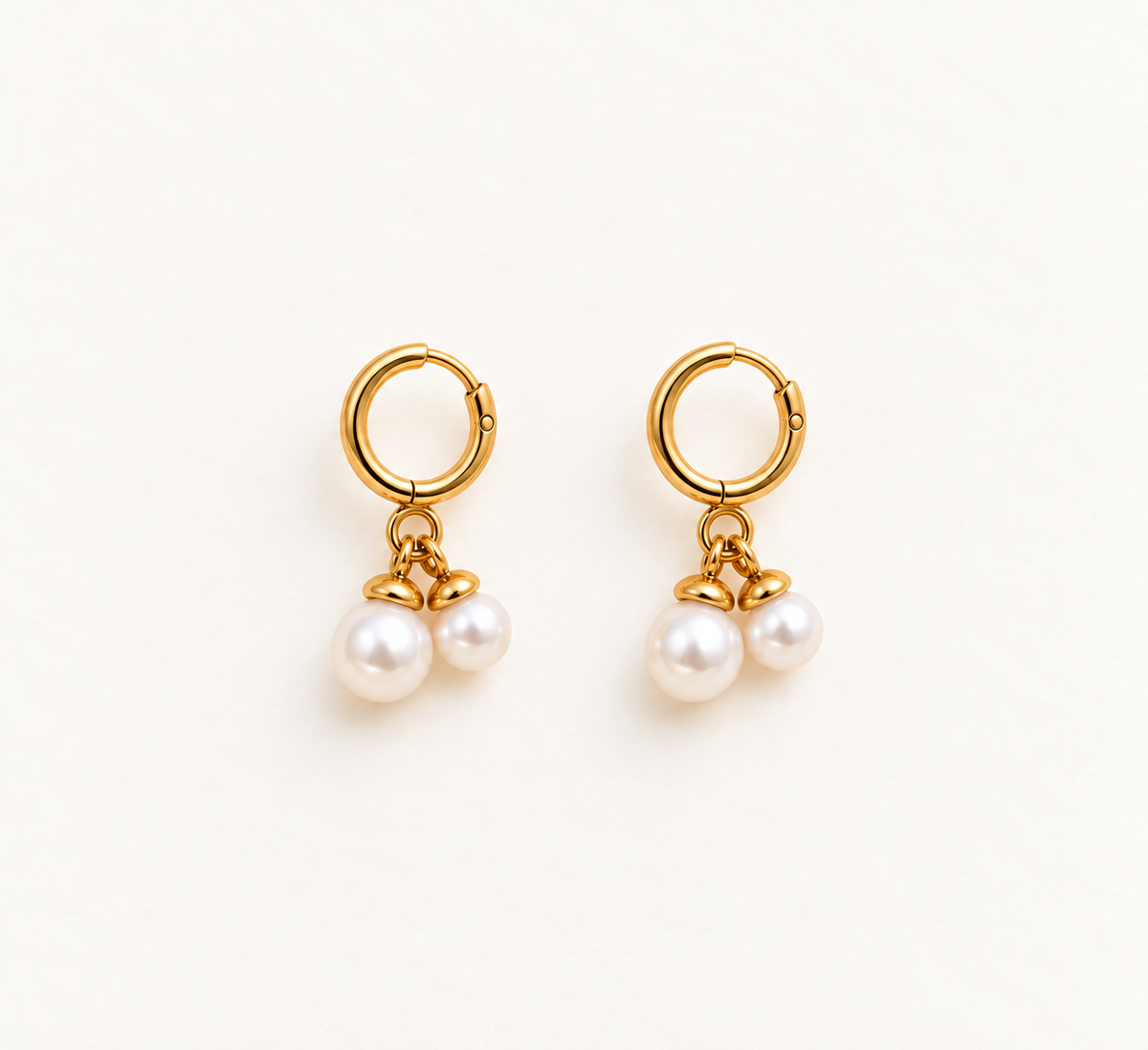 JARSÉA Pearl Double-Drop Hoop Earrings