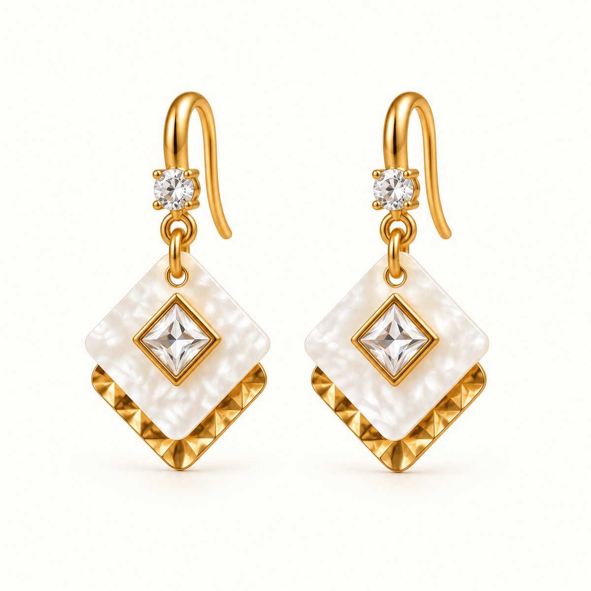 JARSÉA Pearl Geometric Drop Earrings