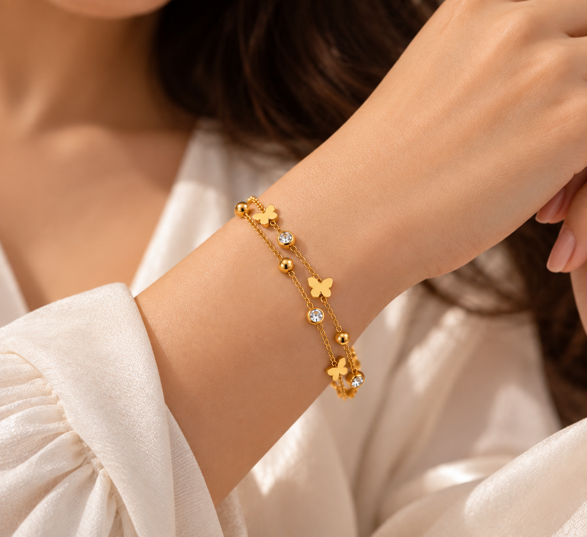 JARSÉA Floral Double-Strand Bracelet