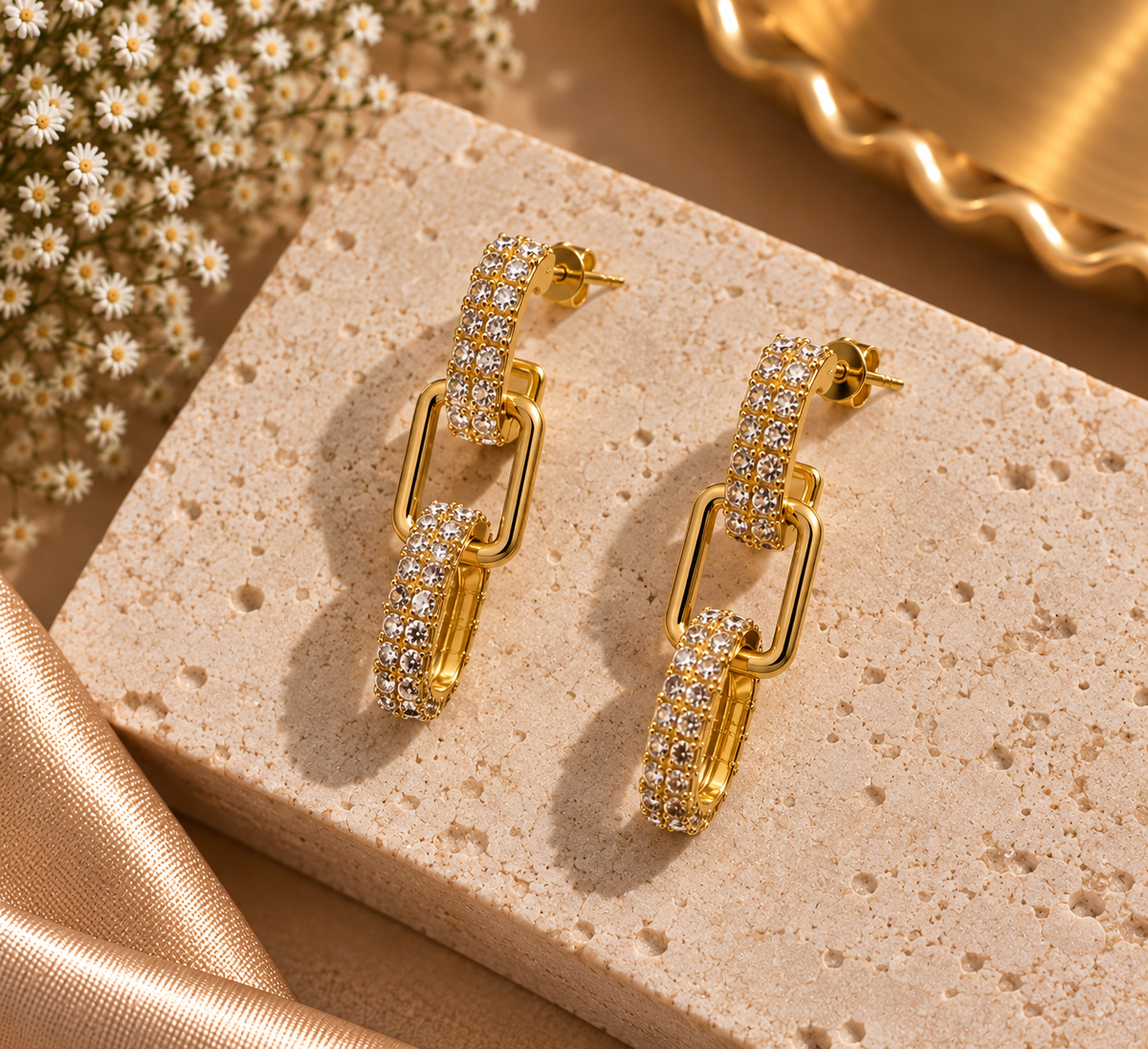 JARSÉA Crystal Link Drop Earrings