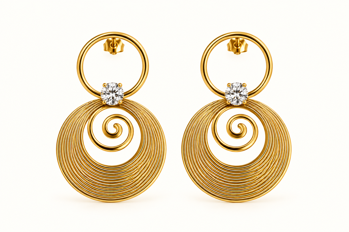 JARSÉA Spiral Statement Drop Earrings