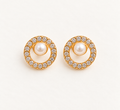 JARSÉA Pearl CZ Round Stud Earrings