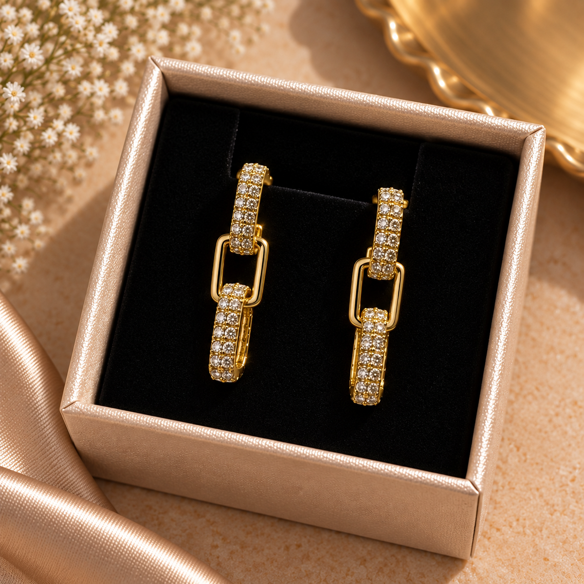JARSÉA Crystal Link Drop Earrings