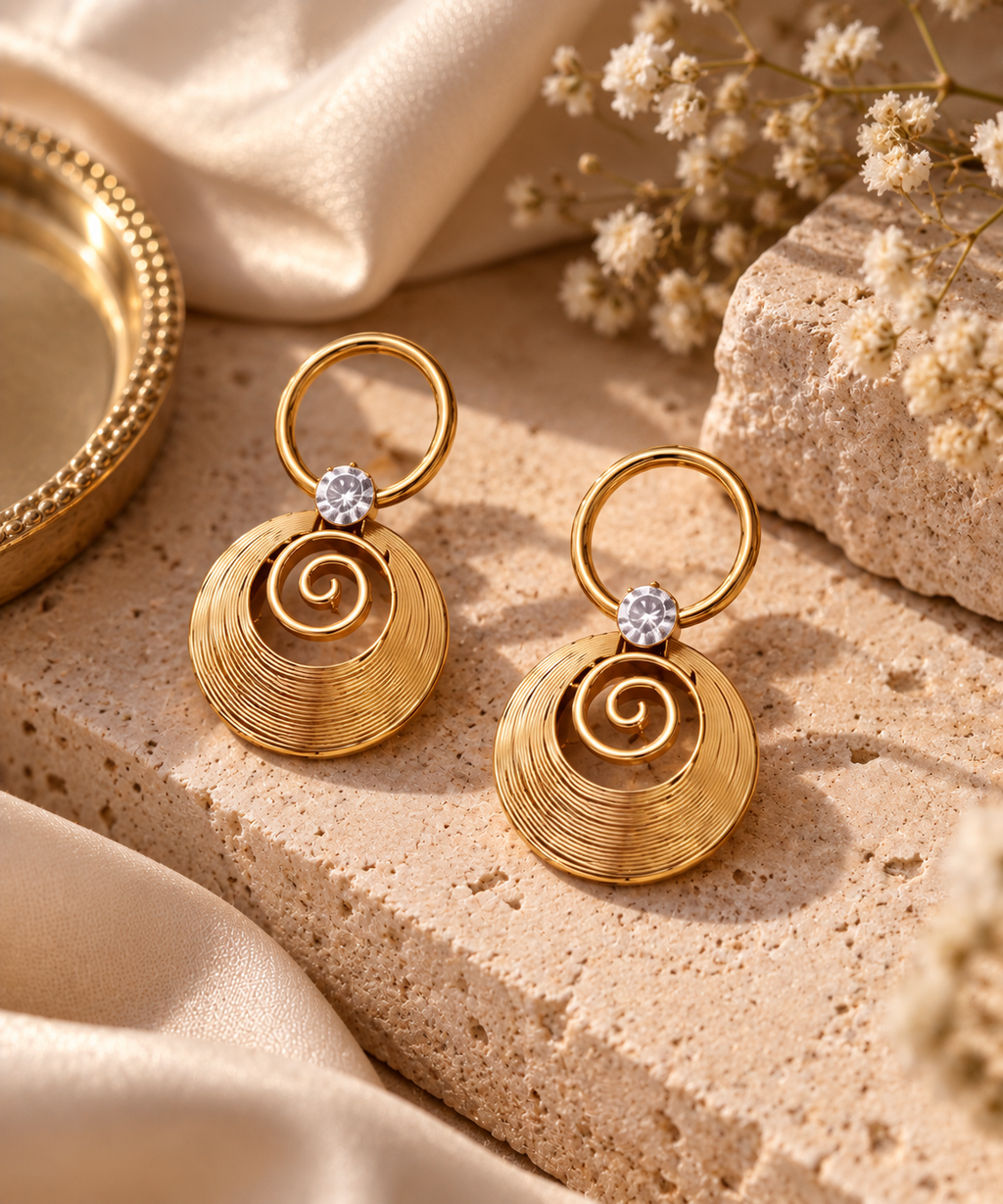 JARSÉA Spiral Statement Drop Earrings