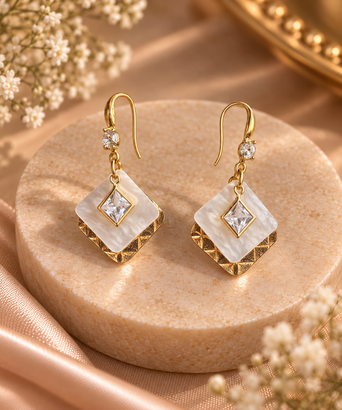 JARSÉA Pearl Geometric Drop Earrings