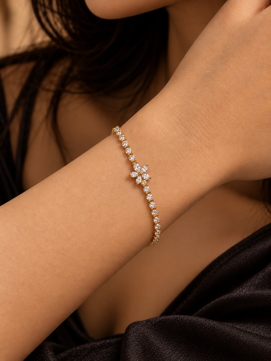 JARSÉA Floral Tennis Bracelet