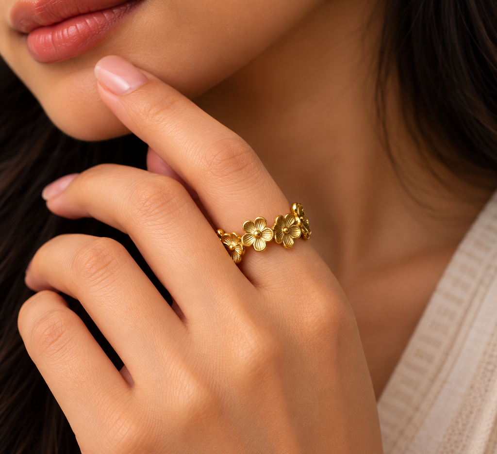 JARSÉA Floral Adjustable Ring