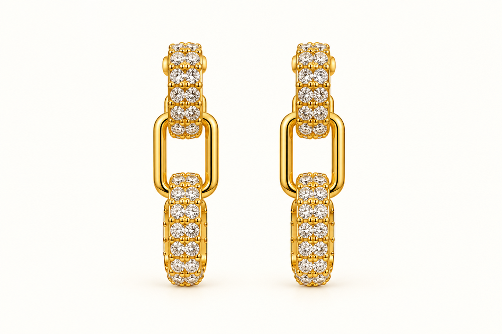 JARSÉA Crystal Link Drop Earrings