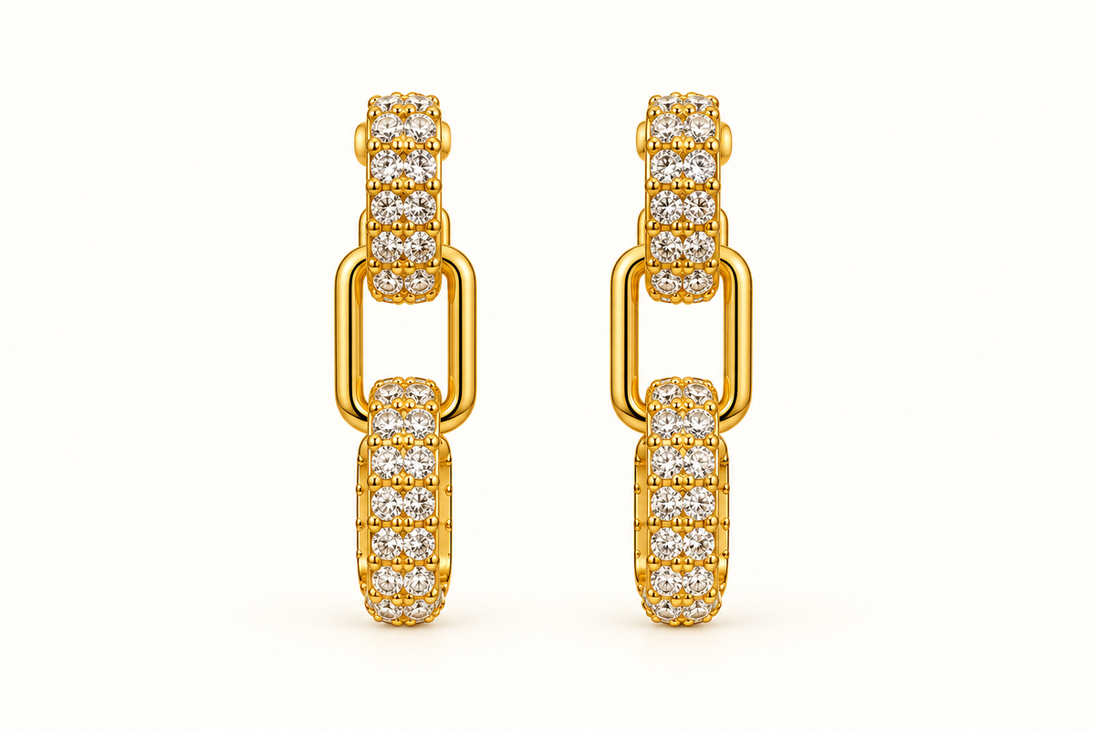 JARSÉA Crystal Link Drop Earrings