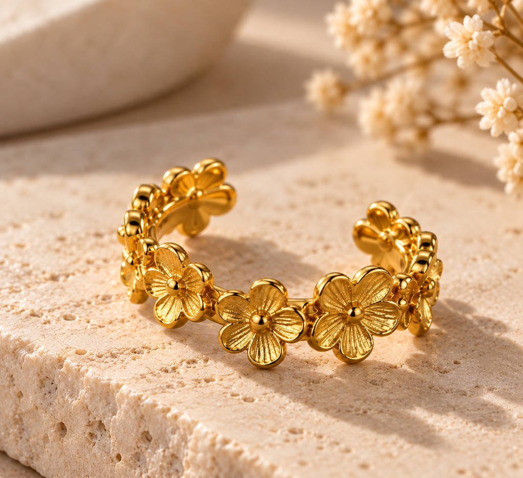 JARSÉA Floral Adjustable Ring