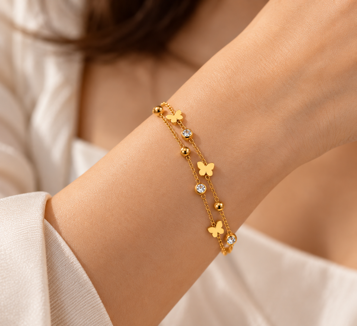 JARSÉA Floral Double-Strand Bracelet