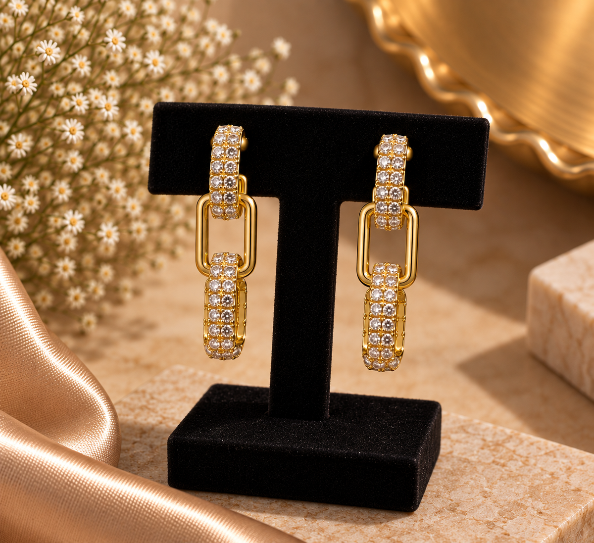 JARSÉA Crystal Link Drop Earrings